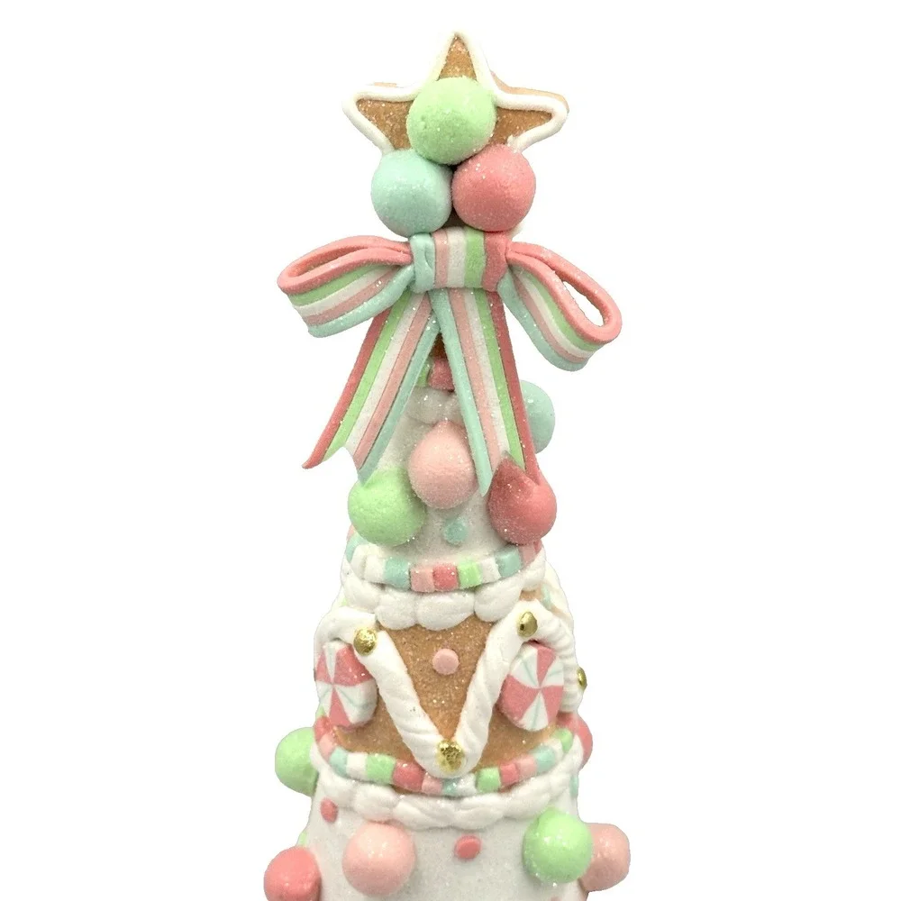 Whimsical Peppermint Candy Gingerbread Decor 14.5